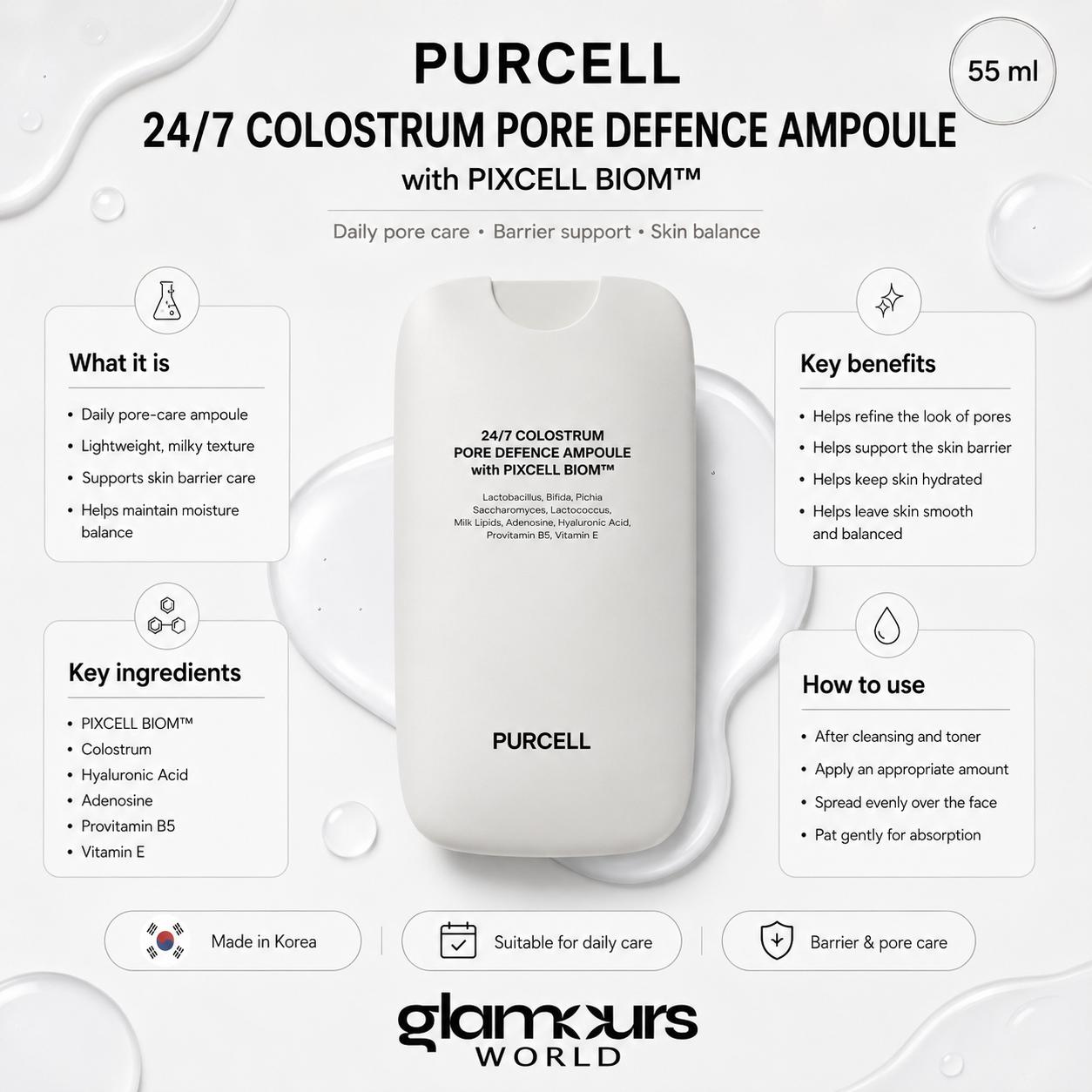 PURCELL 24/7 Colostrum Pore Defence Ampoule